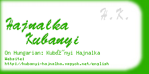 hajnalka kubanyi business card